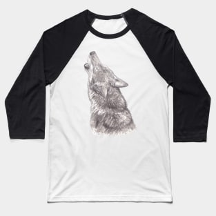 Howling Wolf - Inktober Baseball T-Shirt